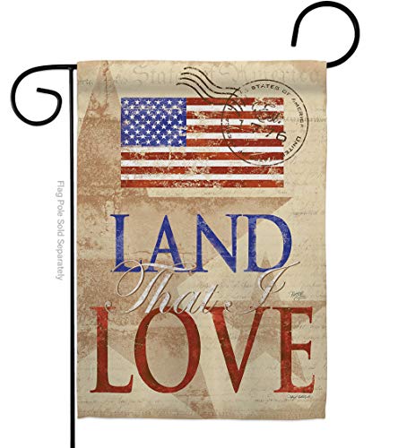 Breeze Decor G161054 Land That I Love Americana Patriotic Impressions Decorative Vertical Garden Flag 13" x 18.5" Printed In USA Multi-Color