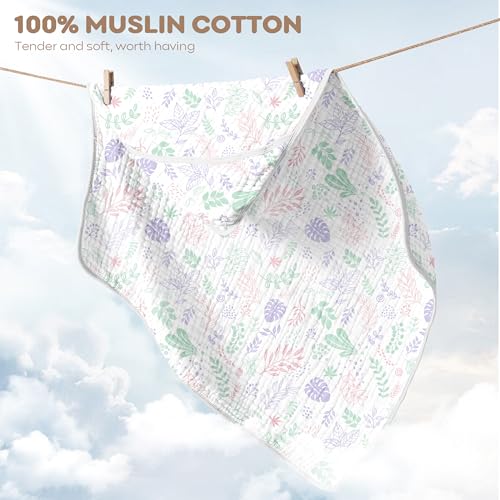 Image of Baby Bath Towels, 100% Muslin Cotton Hooded Baby Towels for Newborn, 2 Pack Baby Towels with Hood for Infant Toddler and Kids, Large 32x32Inch, Soft and Absorbent