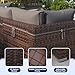 VONZOY Patio Furniture Set, 7 Pieces Outdoor Sectional Sofa, PE Wicker Backyard Conversation Set with Waterproof Cover & Coffee Table, Modular Outdoor Couch for Garden, Poolside (Brown/Grey Cushions)