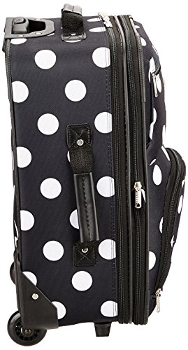 Rockland Fashion Softside Upright Luggage Set, Black Dot, 2-Piece (14/19)
