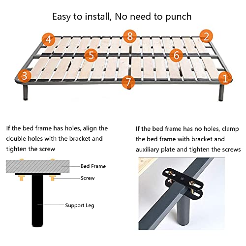 POROHOM 4 PCS Metal Adjustable Height Bed Frame Support Leg, Steel Bed Frame or Wooden Bed Center Slat Support Leg, Sofa Furniture Cabinet Feet Support Leg (5.9''-8.6'') by POROHOM - Used condition - Image 4