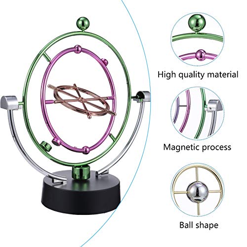 Amosfun Planeta Móvel Eletrônico Balanço Bola Mesa Movimento Perpétuo Físico Ciência Brinquedo Arte