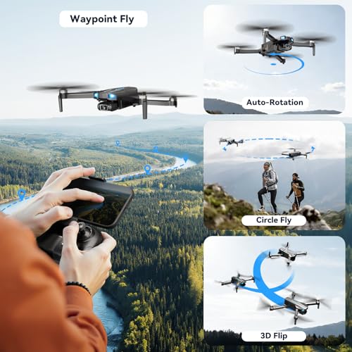 Drone with Camera for Kids 1080P HD FPV, Brushless Motor Quadcopter for Adults and Beginners, Waypoint Fly, 360°Flip, Gravity Control, Circle Fly, Auto Hover, RTF and Foldable - Image 4