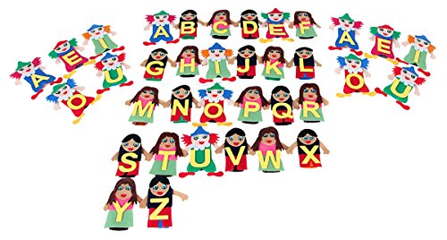 Dedoche da Alfabetização Feltro 36 Personagens Embalagem com Zíper Carlu Brinquedos
