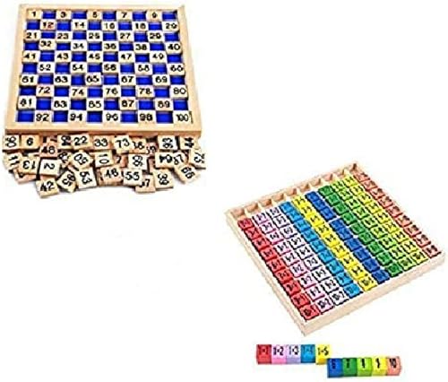 DANNI Montessori Baby Wood Math 1-100 Digital Cognitive Teaching Aid 1010 Tabla de multiplicación para niños Número de matemáticas Juguetes