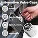 NVGVUP 16 Stück Ventilkappen Auto mit Beschriftung, Ventildeckel Set mit Dichtung zur Kennzeichnung von Winterreifen & Sommerreifen für PKW, SUV, UVM, Reifenmarkierer Valve Cap (Silber)