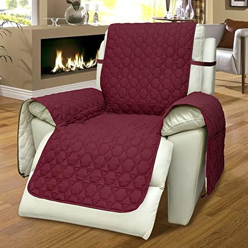 RBSC Home 23 Inch Recliner Cover - 100% Waterproof Slipcovers Anti-Slip Small Recliner Slipcovers for Pets,Baby, Dogs,Cats and Kids,Washable Protector(23" Burgundy)