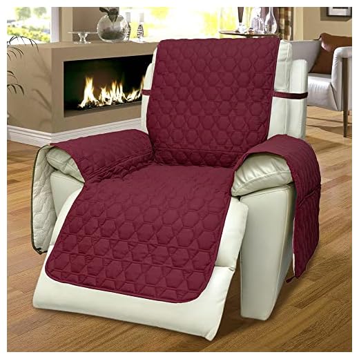 RBSC Home 23 Inch Recliner Cover - 100% Waterproof Slipcovers Anti-Slip Small Recliner Slipcovers for Pets,Baby, Dogs,Cats and Kids,Washable Protector(23" Burgundy)