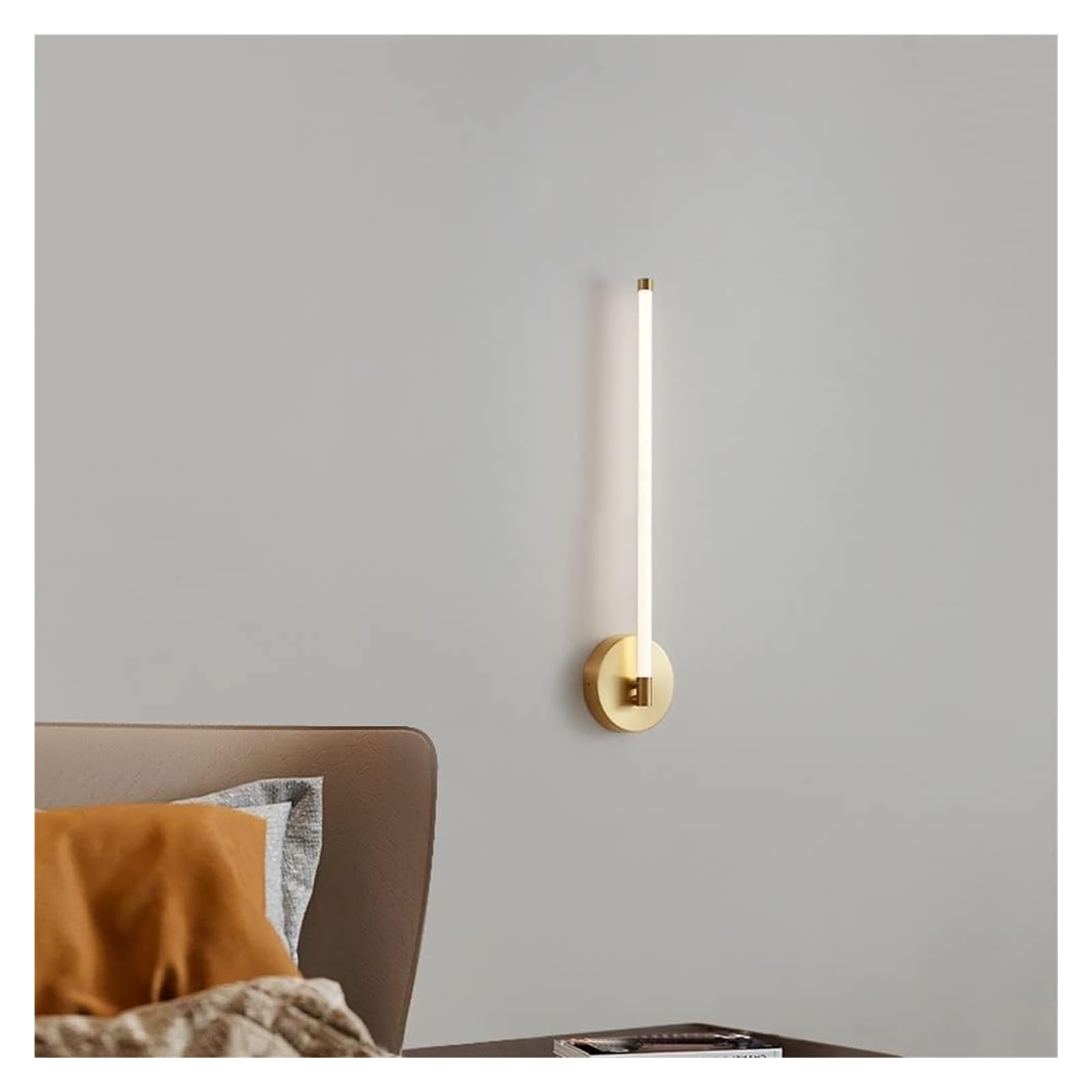 ASerZenith Led Wall Lamp, Copper Vanity Wall Sconce Lamp Led Wall Light Wall Mount Fixture, Living Room Bedroom Bedside Wall Sconces, Wall Wash Lights(Copper-40Cm)