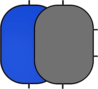 Selens Blue Grey Self Tape Photography Backdrop Screen Background 150x200cm Chromakey Pop Up Collapsible Muslin for YouTube Photo Studio Video Live Streaming Portrait Interview Film with Carry Bag