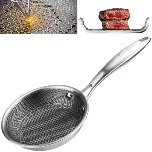 EliteHoff Premium Bratpfanne 16 cm, Antihaft Edelstahlpfanne mit Wabenstruktur, Universal-Induktionspfanne für Alle Herdarten, PFOA-frei, Ofen- & Spülmaschinenfest, Silber (E-7543) EliteHoff Premium Bratpfanne 16 cm, Antihaft Edelstahlpfanne mit Wabenstruktur, Universal-Induktionspfanne für Alle Herdarten, PFOA-frei, Ofen- & Spülmaschinenfest, Silber (E-7543)