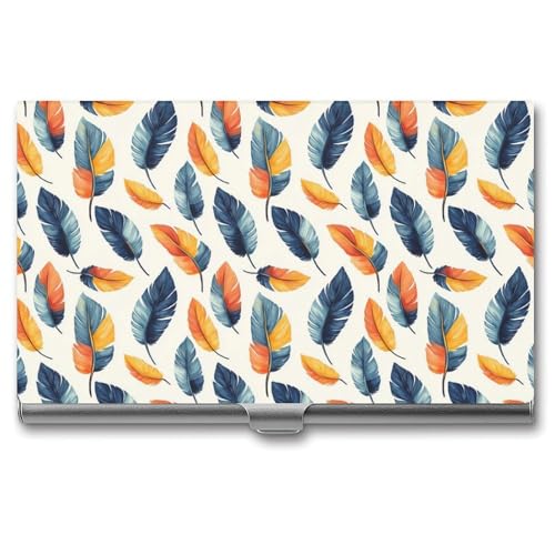 DULAHR Horse Feather Business Card Holder Pocket Business Card Case Metal Case Name Card Holder Men Women