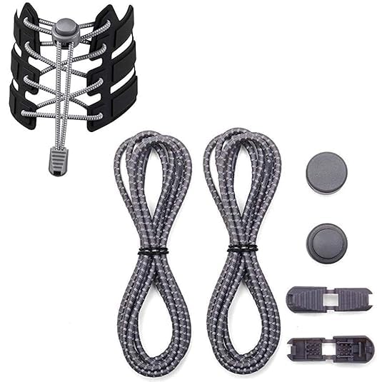 Jashgop Elastic No Tie Shoe Laces - Tieless Shoelaces for Adults and Kids - 1 Pairs, Heavy Duty Shoe Strings for Sneakers. (Grey) (B0CZ76RYVD) Amazon Price History, Amazon Price Tracker