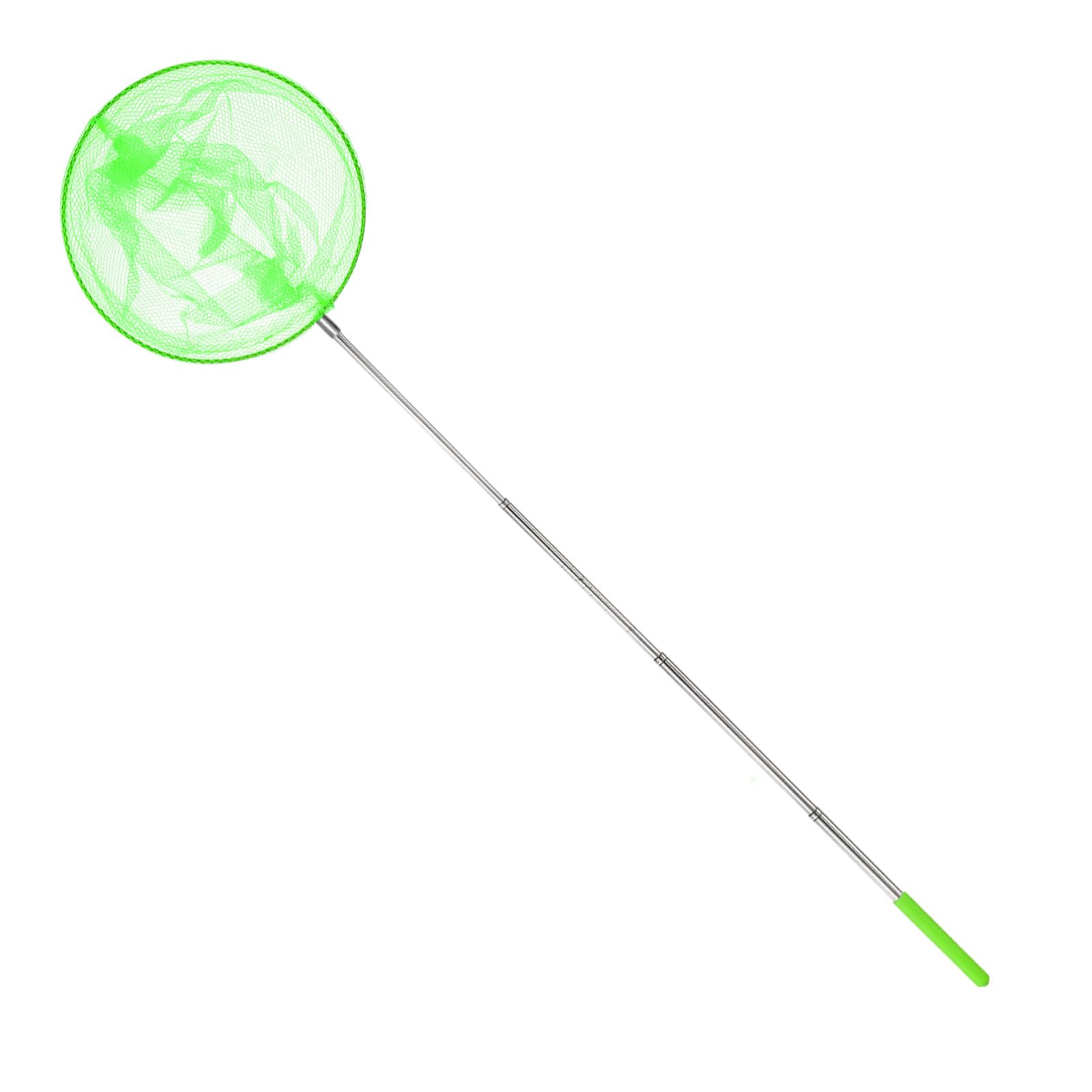 M METERXITY 1 filet de pêche télescopique pour adolescents, extensible de 48 cm, petits filets avec poignée réglable pour attraper les insectes/petits poissons/crevettes/aquarium/extérieur [Vert]