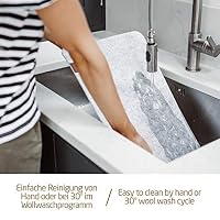 MIQIO Tischset aus Filz - 12er Tisch Untersetzer-Set - Filz Tischset abwaschbar - 4 Platzsets, Glasuntersetzer, Bestecktaschen | helllgrau | Filzuntersetzer eckig - Platzdeckchen für Weihnachten – Ansicht 6