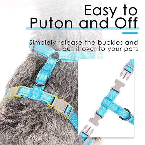 Thinkpet Reflective Breathable Soft Air Mesh No Pull Puppy Choke Free Over Head Vest Harness For Puppy Small Medium Dogs And Cats Light Blue Small #TOP3
