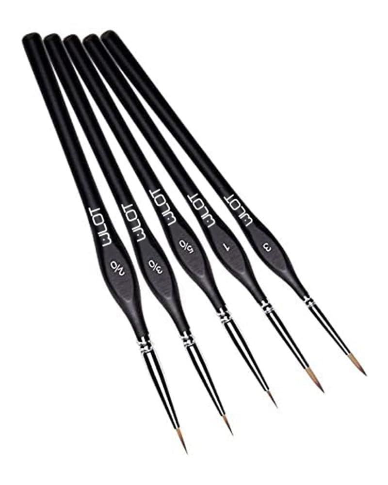 Sponsored Ad – Detail Paint Brush Set 5pcs Miniature Brushes for Fine Detailing & Art Painting - Acrylic, Watercolor, Oil - Miniatures Models, Airplane Kits, Nail.(golden maple series）