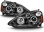 ACANII - For 2002-2004 Acura RSX Integra DC5 Halo Projector LED Headlights Headlamps 02 03 04 Driver + Passenger Side