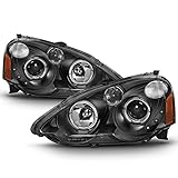 ACANII - For 2002-2004 Acura RSX Integra DC5 Halo Projector LED Headlights Headlamps 02 03 04 Driver...
