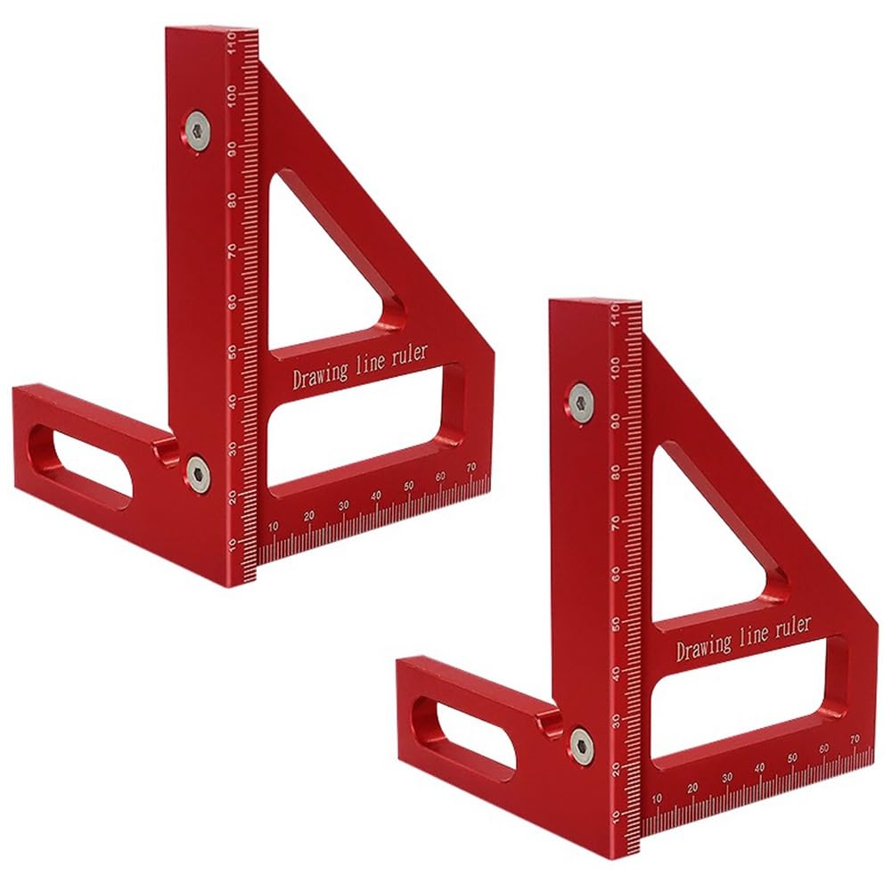 Jnchdghwa Multi-Angle Layout Measuring Ruler-2pcs Carpenter Square Kit-Aluminum Square Protractor and Center Finder Woodworking Tool