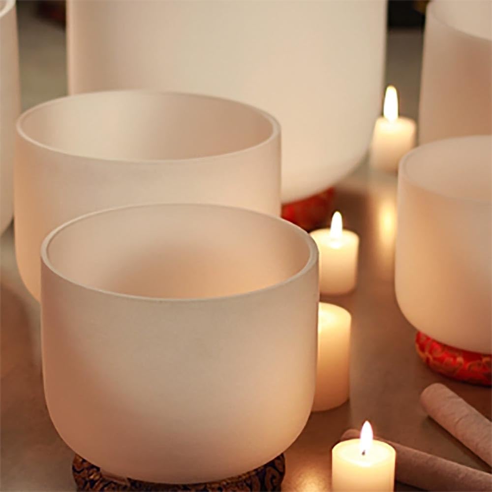 Campana tibetana in cristallo per meditazione, rilascio dello stress, per principianti, per terapia del suono, yoga, sollievo dallo stress, strumento a percussione