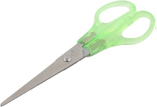 Aexit School Office Hand Tools Plastic Handle Metal Scissor Shear Hand Tool Scissors & Shears Clear Green