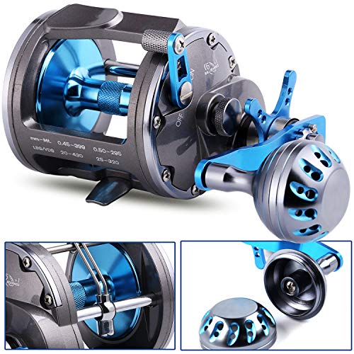 Image of Sougayilang Line Counter Trolling Reel Conventional Level Wind Fishing Reel