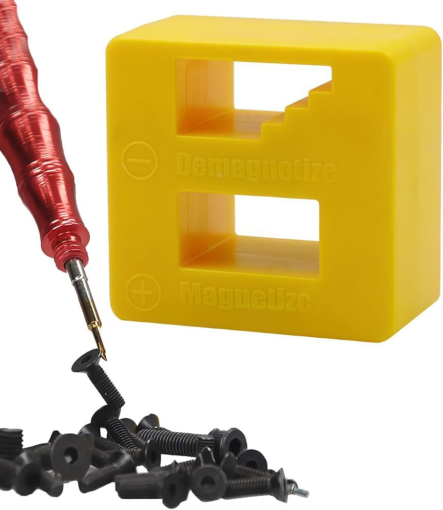 Magnetizer Demagnetizer for Screwdriver Tips, Bits and Precision Construction Tools for Screwdrivers, Screws, Drill Bit(Yellow)