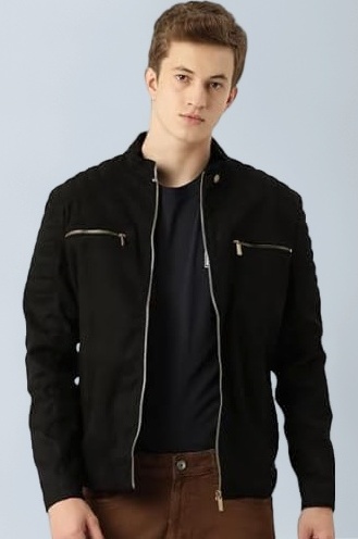 Men's Suede Faux Leather Jacket