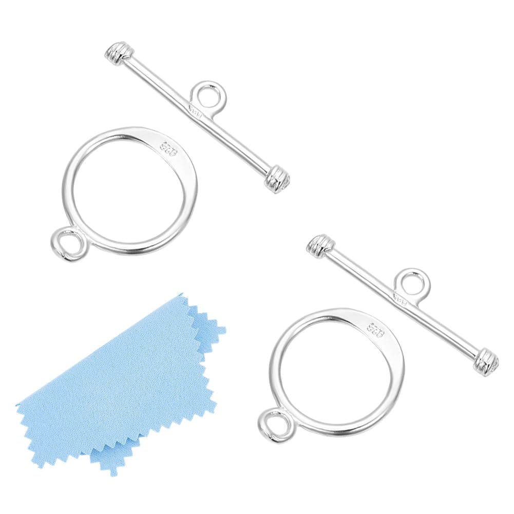 PH PandaHall 8 Stili 925 Fermagli A Levetta In Argento Sterling 16 pezzi Fermagli di Chiusura A Barra A T Fermagli OT Fermagli per Gioielli Connettore A Levetta Ad Anello per Gioielli