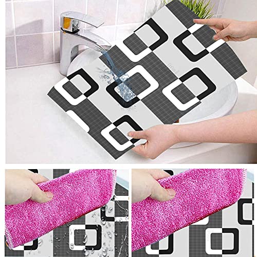 Image of Set of 1 Pc Fridge Top Cover with 6 Utility Pockets and 3 Pc Fridge Mats (Black, Set of 4)