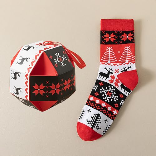 Christmas Crew Socks for Women Cozy Xmas Cotton Socks Winter Holiday Socks - image 2