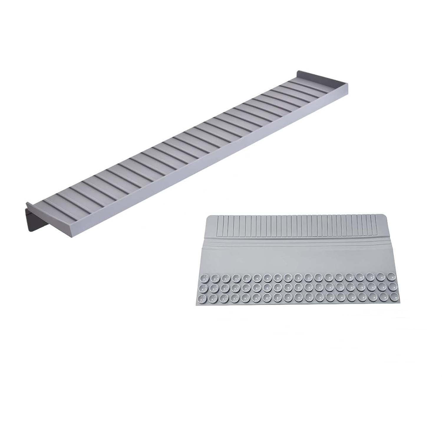 Silicone Sink Edge Protector, 14" 36cm Kitchen Sink Splash Guard Cover with Suction Cup, Foldable, Multifunction Kitchen Accessories, Sponge Holder, Countertop Protecto (Gray)