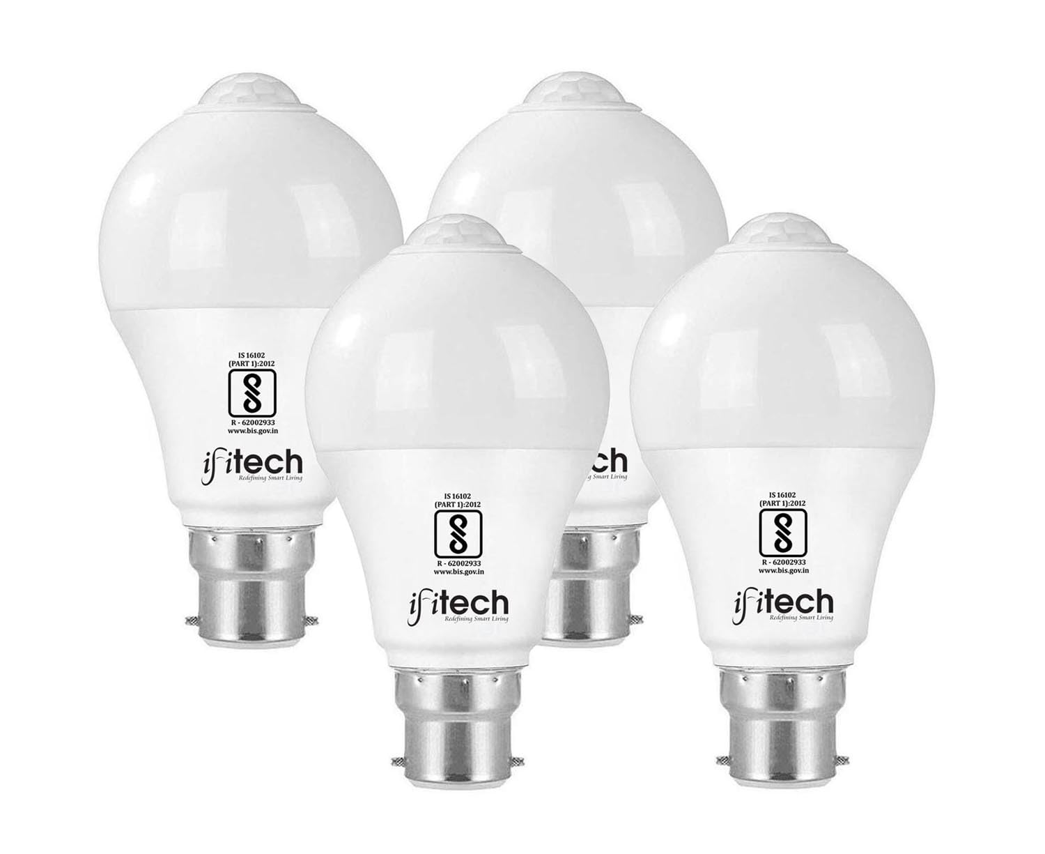 IFITech IFIMSL-12W Motion Sensor B22 LED Bulb | Motion Sensor LED Bulb for Home and Office - Cool White (Pack of 4) [2024 Model] (B0CL9PCJ6G) Amazon Price History, Amazon Price Tracker