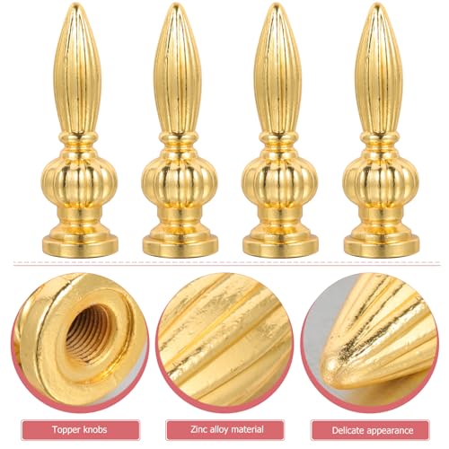 Image of 4pcs Bronze Cap Brass Finial Cap Knob Knob Metal Lamp Shade Finials Lamp Decoration Knob Lamp Shade for Harp Holder lamp shade