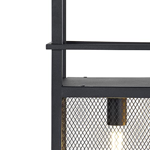 Qazqa cage rack - Lampada a sospensione tavolo soggiorno Industriale - 4 luce - L 100 cm - Nero - Industriale - Soggiorno I Camera da letto I Sala da Pranzo I Cucina