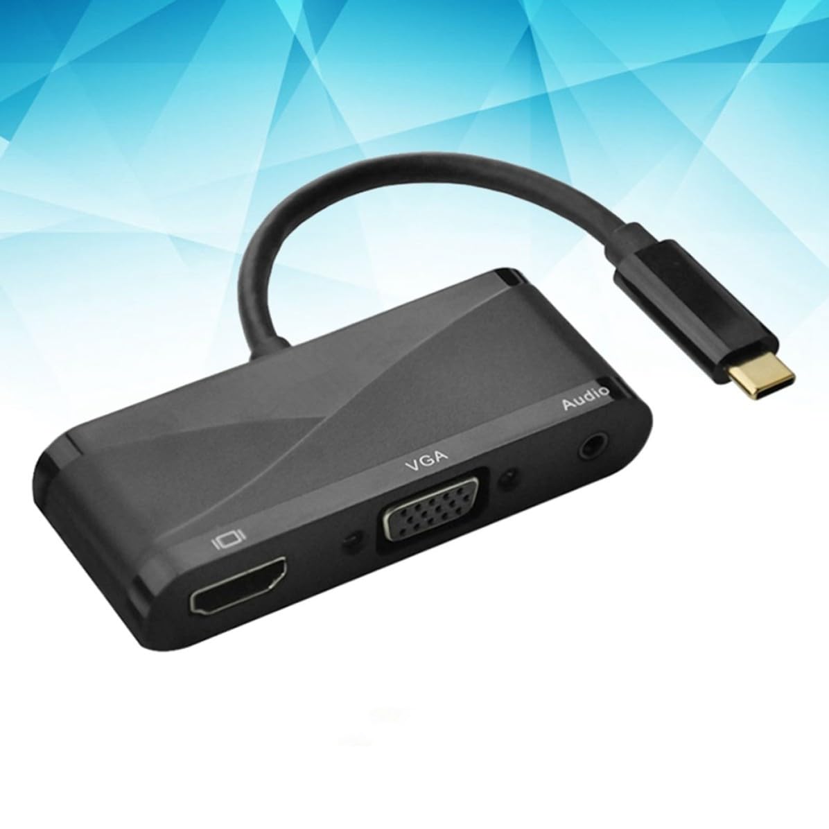 Toddmomy Adattatore Type C a Vga USB 3.1 3 in 1 Nero per Pro PC S8 | Conversione con Uscita Audio, Struttura in Metallo e Plastica, Supporto per Collegamento USB 2.0