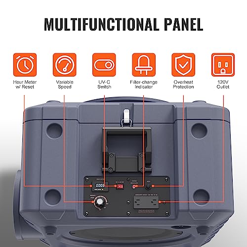 Image of VEVOR Air Scrubber 3-Stage Filtration Stackable Negative Air Machine 800CFM