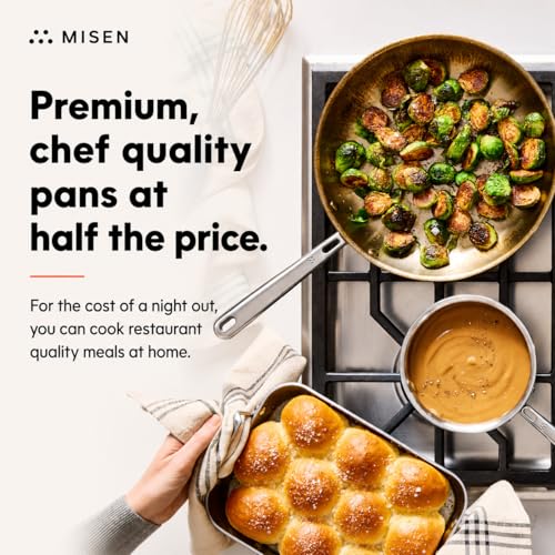 Image of Misen 5-Ply Stainless Steel 6 inch Frying Pan - Professional Cookware for Induction, Gas and Electric - Dishwasher Safe, Oven Safe to 800F - Durable, Versatile, Even Heating