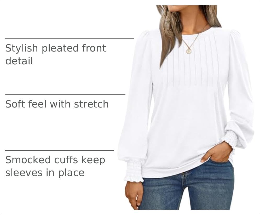 Image of AUTOMET Womens Long Sleeve Shirts Fall Blouses Tops Business Casual Outfits