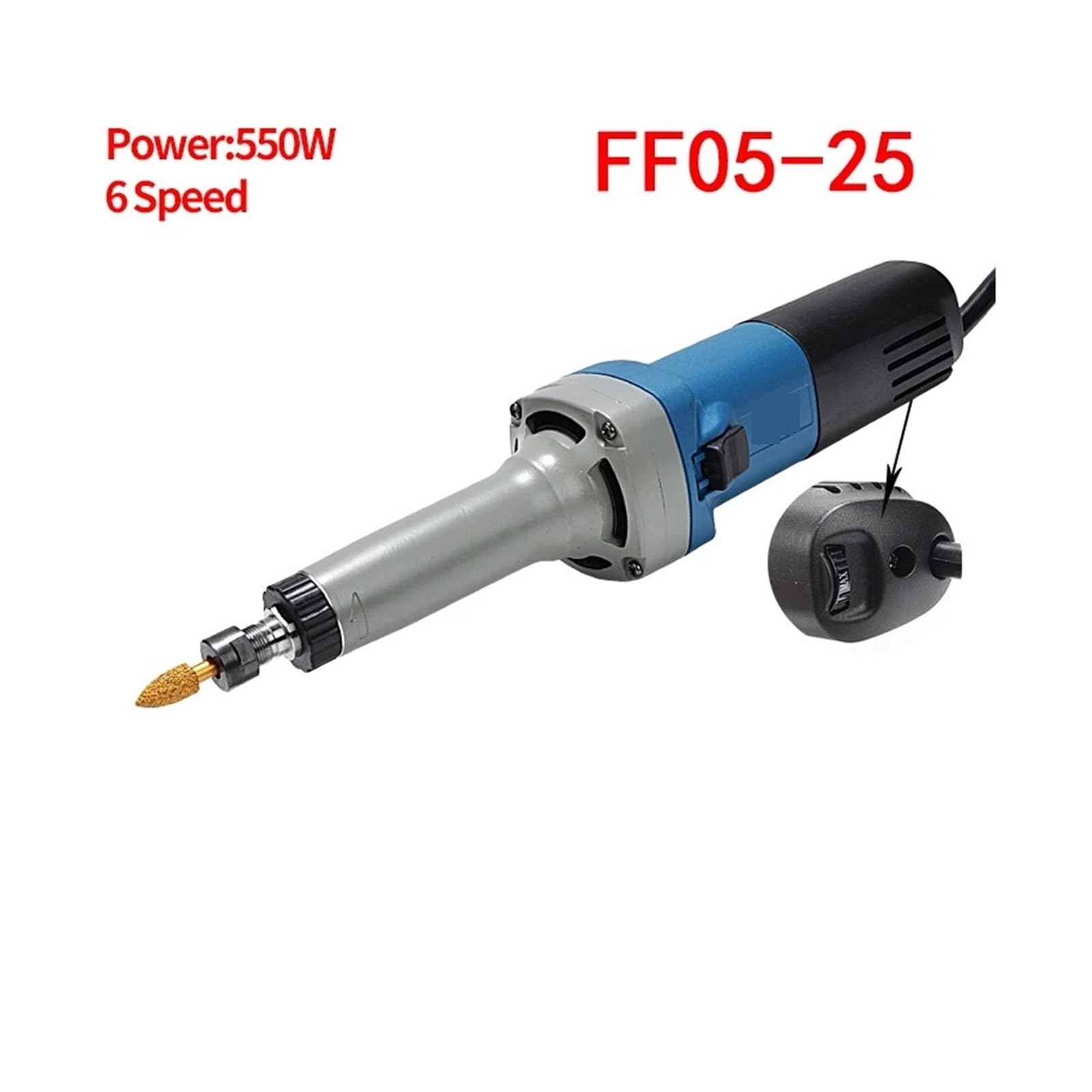 Smerigliatrice elettrica Mini Trapano Elettrico Utensili rotanti Smerigliatrice a velocità variabile Rettifica e lucidatura di superfici Metalliche 400W 550W 750W(S1J-FF05-25 550W)
