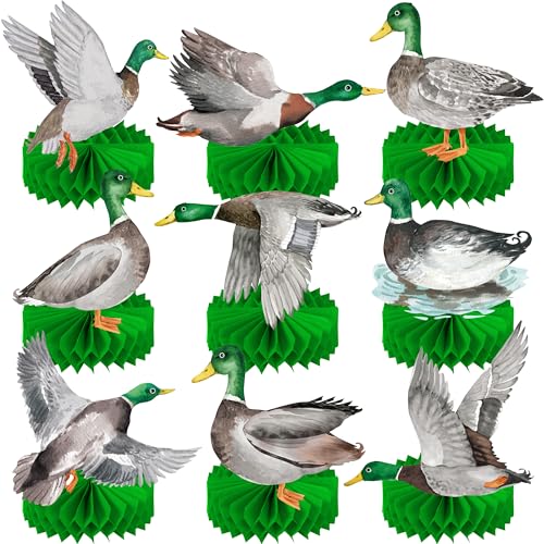 Mallard Duck Honeycomb Centerpieces Mallard Duck Table Decoration Hunting Duck Birthday Party Decoration Hunting Party Table Centerpieces Duck Centerpieces for Table