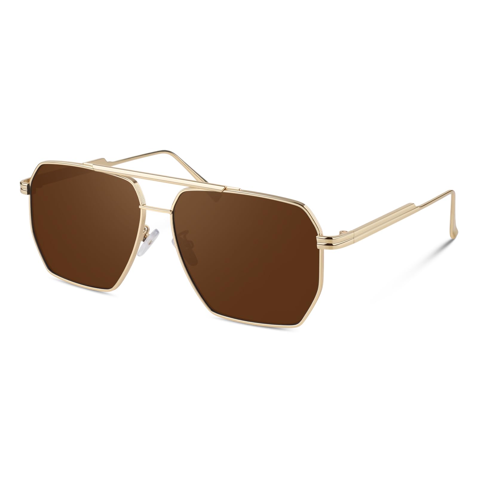 Sunier Gafas de sol Hombre Polarizadas Mujer Gafas de Sol Cuadradas de Gran Tamaño Retro a la Moda UV400