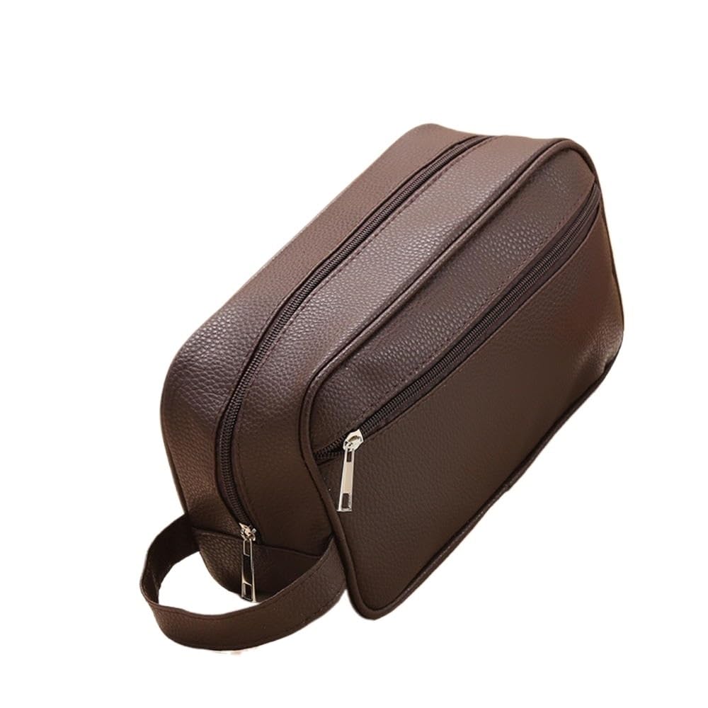 Borsa da Toilette da Uomo, Borsa cosmetica da Viaggio con Cerniera, Borse per Il Trucco in Pelle PU, Organizer per Cosmetici, Astuccio portaoggetti di Grande capacità