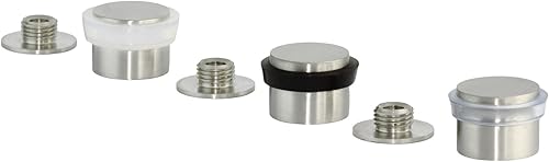 Miniatura 3 de Topes de puerta EVI Tope de puerta de acero inoxidable - Cierre de tornillo - Protector de goma negro - Tope de puerta de 0.94 x 0.83 pulgadas