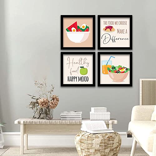 Image of kotart - Photo Frames for Kitchen and Restaurant Wall Decoration - Food Frames for Kitchen Wall Decor - Wall Poster with Frame - Wall Frames for Home Set of 4 (13x13 inch) (Art 1, Big)