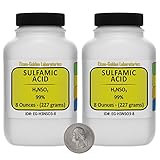 Sulfamic Acid [H3NSO3] 99% ACS Grade Powder 1 Lb in Two Space-Saver Bottles
