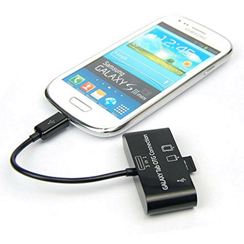 Mxtechnic 3 In 1 Micro Usb Otg Host Adapter Sd Card Reader Camera Card Reader Hub, Otg Mobile Phone Connection Host, Usb 2.0 Sd Card Adapter Kit For Android/Computer/Printer (1Pack) #TOP3