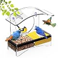 Window Bird Feeder with Strong Suction Cups - Transparent Bird House for Cat, Kids & Elderly Viewing - Polyurethane