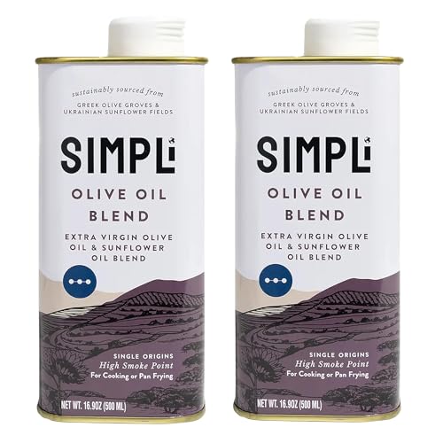 Image of SIMPLi Oil Blend, Olive Oil Extra Virgin Cold Pressed, High Smoke Point, Nutty and Herbaceous Flavor, (2 Pack, 16.9 oz each)